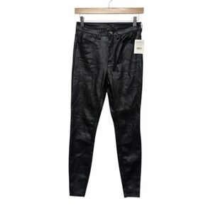 Free People Pants Womens 27 Black Faux Leather Coated Skinny‎ Jeans OB831109